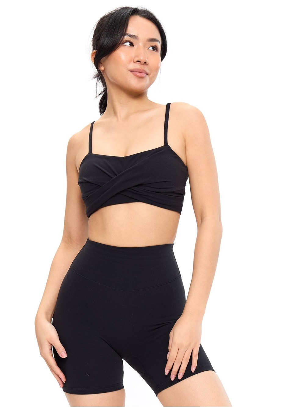 Buffbunny Collection Ivy Wrap Sports Bra in Onyx Black